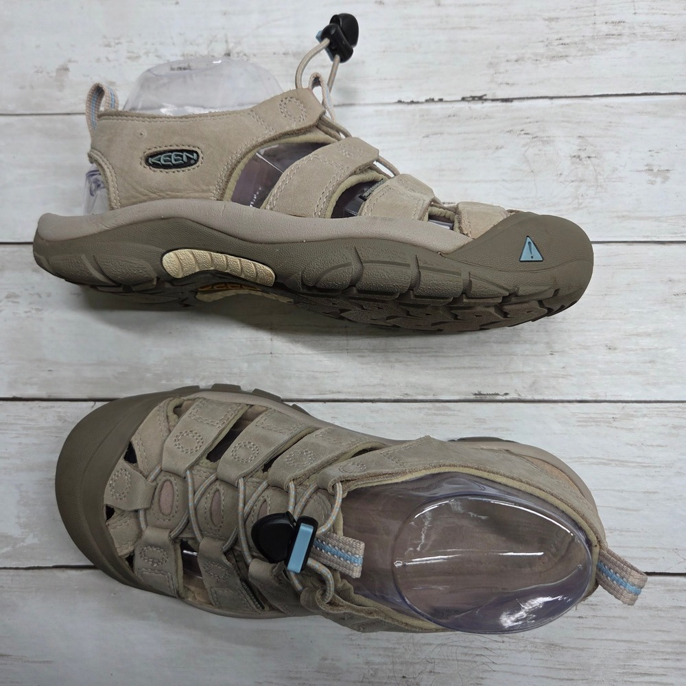 Keen Newport H2 Sport Sandal Hiking Shoes Womens 8.5 Beige Waterproof Leather